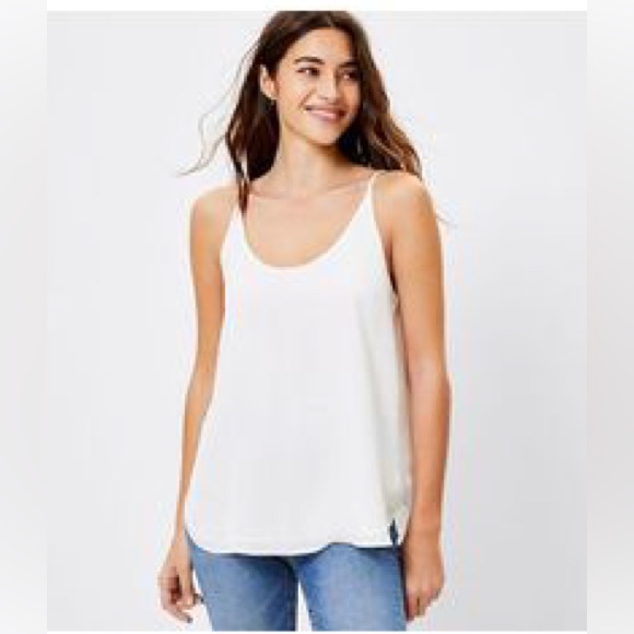 LOFT Tops - NWT LOFT Scoop Neck Cami Cream Off-White M Medium